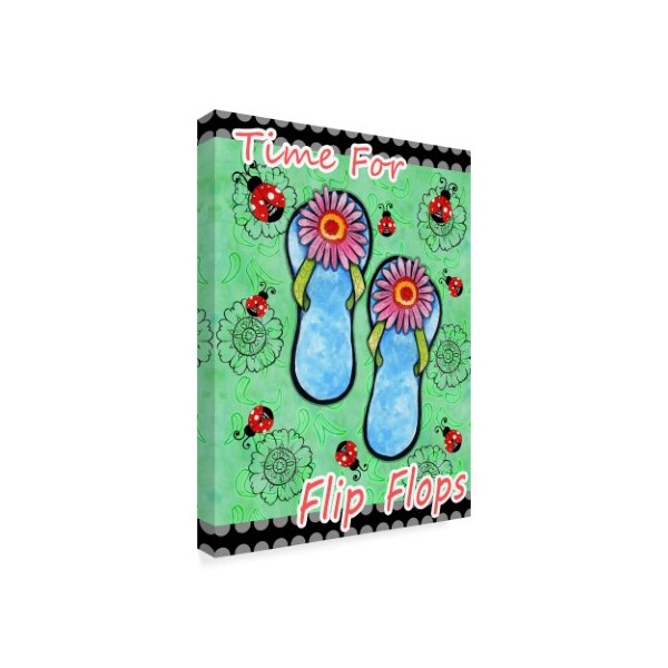 Valarie Wade 'Daisy Flip Flops' Canvas Art,14x19